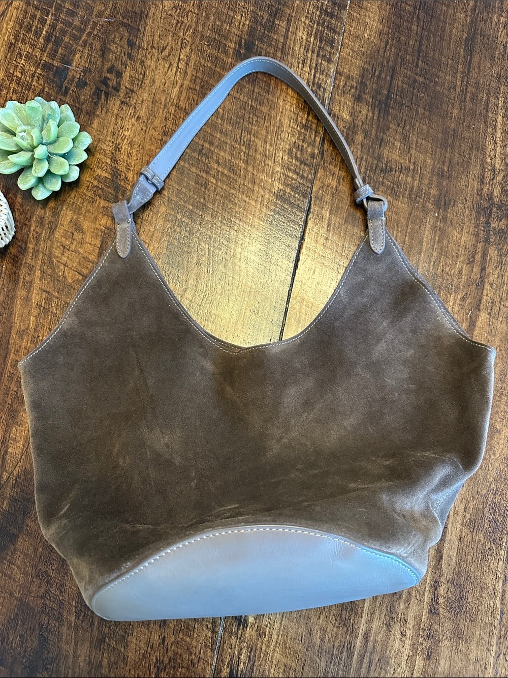 Made in Italy Genuine Suede Hobo Tote Bag - Picture 4 of 15